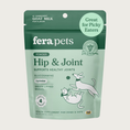 Load image into Gallery viewer, Two-toned green bag of Fera Pets Hip & Joint powder. Veterinarian created. Made with 4 ingredients: goat milk, glucosamine, OptiMSM, and green lipped mussel. Health supplement for dogs & cats. Great for picky eaters. #1 Ingredient-Goat Milk, for Flavor.