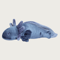 Load image into Gallery viewer, Side view of Millie Axolotl dog toy. It has an elongated, fish-like body.