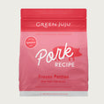 Load image into Gallery viewer, Green Juju pork recipe raw frozen dog food patties in a 6 pound bag.