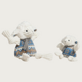 Load image into Gallery viewer, Small and large Leo Lamb dog toys sitting side by side to show size difference.