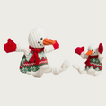 Load image into Gallery viewer, Small and large Wintergreen Snowman dog toys sitting side by side to show size difference.