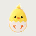 Load image into Gallery viewer, Plush dog toy shaped like a hatching chick. The chick looks like it's hatching from an egg, with its "cracked egg" bottom half and chick body top half. It has a cute, simple face.