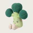 Load image into Gallery viewer, Side view of the Brocc Star dog toy, showing outstretched legs.