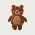 Load image into Gallery viewer, Mini standing brown bear dog toy with sweet embroidered facial expression.