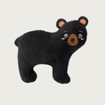 Load image into Gallery viewer, Mini black bear plush dog toy with embroidered facial expression.