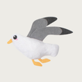 Load image into Gallery viewer, Mini plush white & gray seagull dog toy.