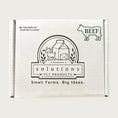 Load image into Gallery viewer, Plain white cardboard box, with text that reads: Be the hero of your pet's story. Center logo says Solutions Pet Products, Small Farms. Big Ideas. Outline of a cow in the top right corner, with BEEF written inside it.