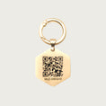 Load image into Gallery viewer, Reverse side of the Tailr Pet ID Tag, showing a QR Code in black.