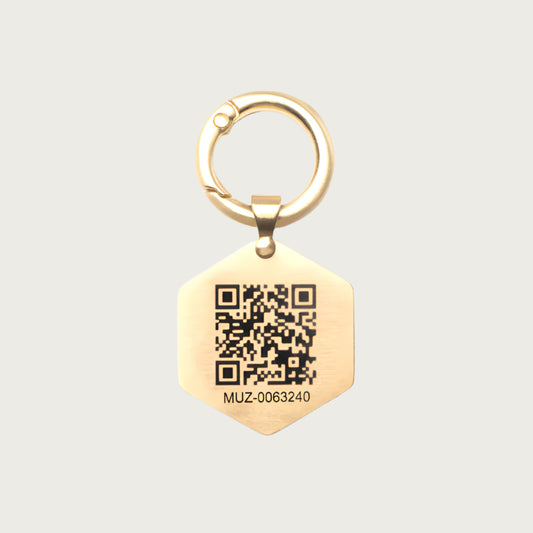 Reverse side of the Tailr Pet ID Tag, showing a QR Code in black.
