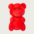 Load image into Gallery viewer, Plush, red dog toy that looks like a gummy bear.