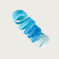 Load image into Gallery viewer, Aqua blue ombre spring-shaped wool cat toy.