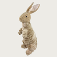 Load image into Gallery viewer, 29in tall, tan plush rabbit dog toy in a standing position. Features long ears and a textured body similar to a very wide wale corduroy. Embroidered facial details.