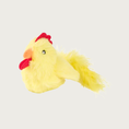 Load image into Gallery viewer, A yellow plush chicken cat toy with red comb and wattle, an orange beak, and a fluffy tail.