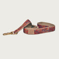 Load image into Gallery viewer, Dog leash with a marbled, paisley-style pattern in rich multi colored tones. Brass clasp.