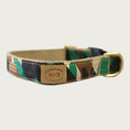 Load image into Gallery viewer, Dog collar with a camouflage pattern in green, black, and shades of brown.