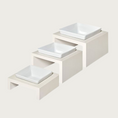 Load image into Gallery viewer, Three Fresco feeders side by side to show size difference.
