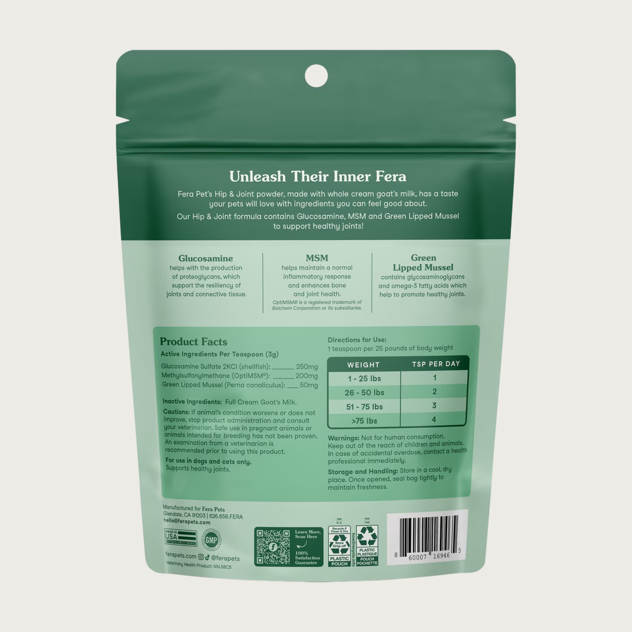 FERA PETS Hip & Joint Goat Milk Topper for Dogs & Cats – Wet Nose