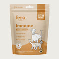 Load image into Gallery viewer, Two-toned tan bag of Fera Pets Immune powder. Veterinarian created. Made with 4 ingredients: goat milk, colostrum, turkey tail, probiotics. For dogs & cats.
