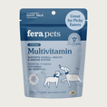 Load image into Gallery viewer, Two-toned blue bag of Fera Pets Multivitamin powder. Veterinarian created. Supports overall health & immune system. Essential vitamins & minerals plus probiotics. Food supplement for dogs & cats. #1 ingredient-goat milk, for flavor. Great for picky eaters. Net Wt. 6.34 oz.
