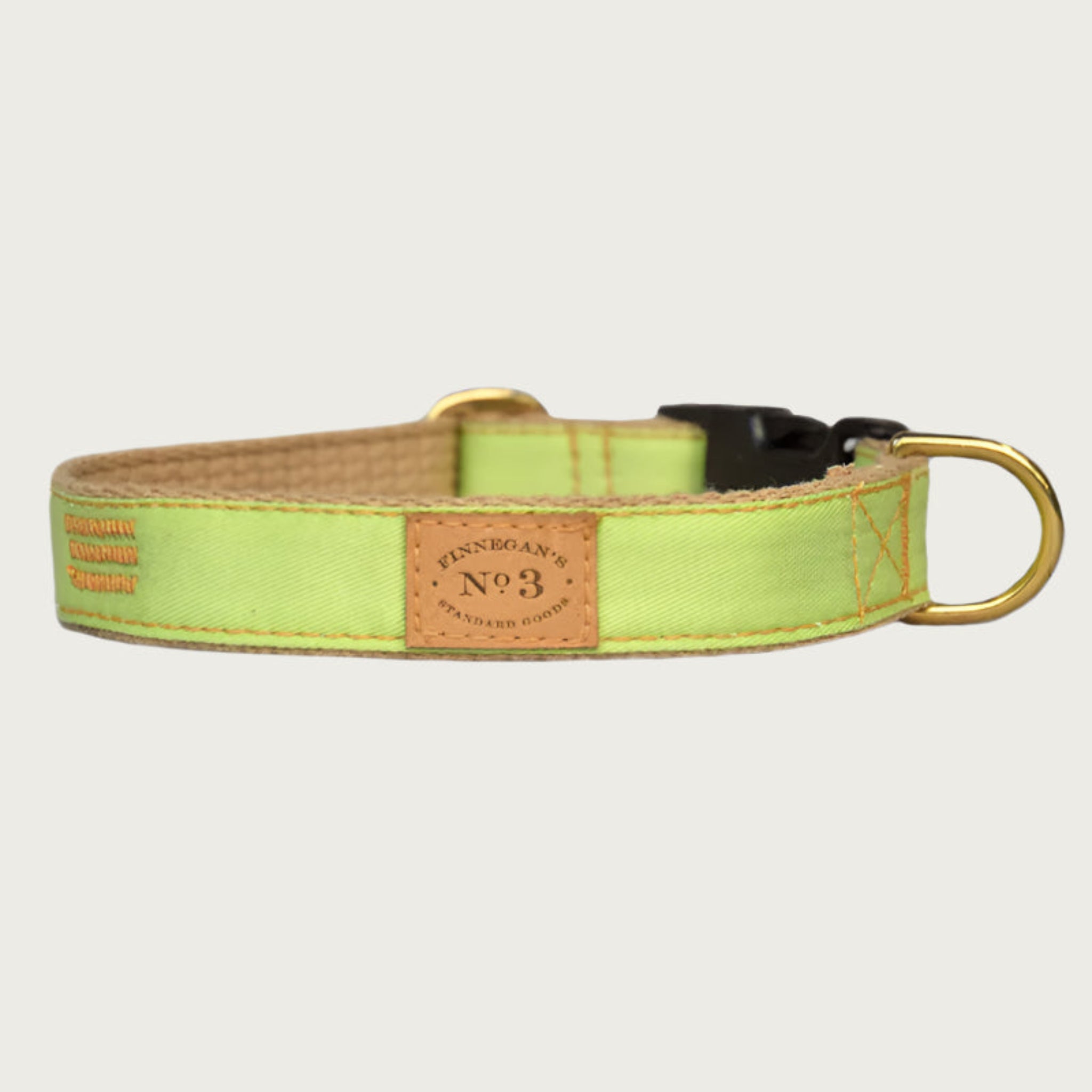 Bright, light lime green colored dog collar.