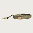 Load image into Gallery viewer, Dog leash in shades of olive green, with a brownish, floral medallion shaped pattern.
