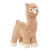 Plush Inca Alpaca dog toy from Fluff & Tuff. Toy is a warm beige color, with lighter cream accents on its feet, face & ears.