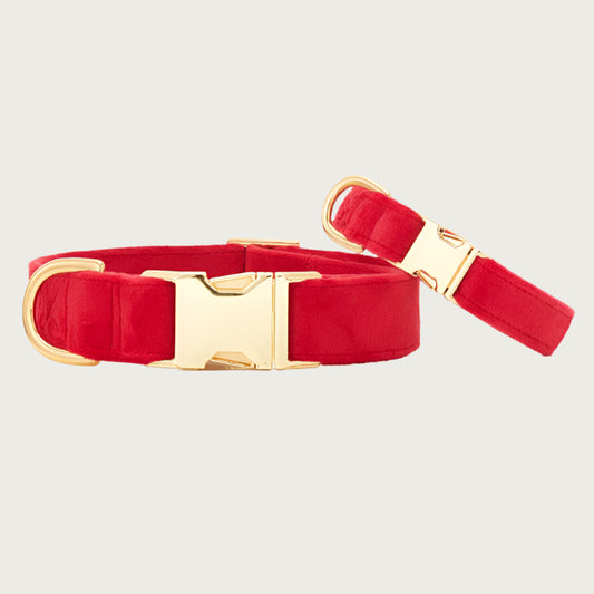 Cranberry Velvet Collar