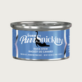 Load image into Gallery viewer, 3 oz blue can of Fromm PurrSnickitty Duck Stew cat food, with stretching black cat silhouette featured.
