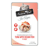 fussie cat adult cat food tuna with ocean fish in aspic 2.47 oz pouch