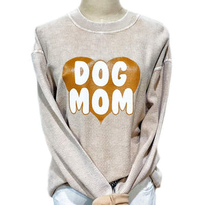 Dog Mom Corded Sweatshirt