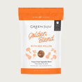 Load image into Gallery viewer, Green Juju Golden Blend with Bee Pollen, in a white bag with orange bars on top and bottom. Freeze Dried Vegetable Blend. 100% whole foods. Grain, gluten & filler free.
