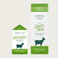 Load image into Gallery viewer, Green Juju frozen Raw Goat's Milk from grass-fed goats, whole food supplement for dogs and cats. Side by side 16 ounce carton and 32 ounce carton.
