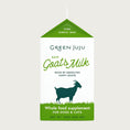 Load image into Gallery viewer, Green Juju frozen Raw Goat's Milk from grass-fed goats, whole food supplement for dogs and cats in a 16 ounce carton.
