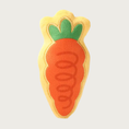 Load image into Gallery viewer, Plush dog toy shaped like a carrot sugar cookie. The carrot has an orange body with green leaf top.

