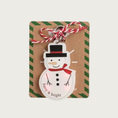 Load image into Gallery viewer, Snowman pet collar charm with "furry & bright" text on its lower left side.
