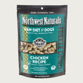 Load image into Gallery viewer, A 25 ounce bag of Northwest Naturals freeze-dried raw diet for dogs, chicken recipe. Clear window on bag shows small cube-sized nuggets.
