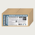 Load image into Gallery viewer, A 25 pound box of Northwest Naturals frozen raw diet for dogs, whitefish and salmon recipe bars. Box contains 25 one-pound bars.
