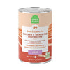 A 12.5 oz can of Open Farm Chicken & Grass-Fed Beef Recipe Pate dog food. Grain & legume free, Humanely Raised & Sustainably Sourced. Animal Welfare Certified.
