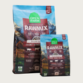 Load image into Gallery viewer, Two packages of Open Farm Rawmix Front Range Ancient Grains recipe dog food. The 3.5lb bag is standing in front of the 20lb bag.
