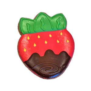 pawlee valentine's day chocolate covered strawberry dog cookie