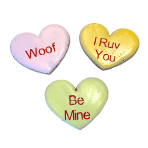 pawlee valentine's day conversation heart dog cookie