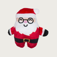 Load image into Gallery viewer, Plush Santa Claus dog toy wearing glasses with closed eyes and a smile.
