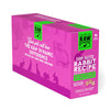 Raw Dynamic Frozen Raw Rabbit dog food in a pink box, made from farm raised rabbit, grain-free, all-natural, and rich in protein for healthy dogs. Packaged in a twelve pound box.