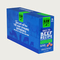 Load image into Gallery viewer, Raw Dynamic Frozen Raw Beef dog food in a blue box, made from grass fed beef, grain-free, all-natural, and rich in protein for healthy dogs. Packaged in a twelve pound box.
