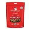 3 oz red bag of Stella & Chewy's Freeze-Dried Raw, Grain Free Beef Heart Treats. One simple ingredient; 100% beef heart. Grain & gluten free.