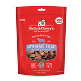 3 oz red bag of Stella & Chewy's Freeze-Dried Raw, Grain Free Lamb Heart Treats. One simple ingredient; 100% lamb heart. Grain & gluten free.