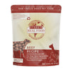 A 1.25 pound bag of Steve's Real Food freeze-dried raw food nuggets in the beef recipe for both dogs and cats. Makes 5 pounds when rehydrated.