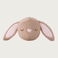 Load image into Gallery viewer, Plush tan bunny ball toy with long ears & pink inner ears. Sweet, sleepy facial expression.
