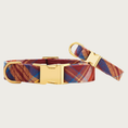 Load image into Gallery viewer, Two Marlow Plaid Flannel dog collars with different widths (5/8" and 1"), with the smaller & more narrow collar leaning on the larger one.
