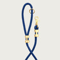 Load image into Gallery viewer, Alternate view of the Ocean marine rope leash, showing a closeup of the handle and clasp sections.
